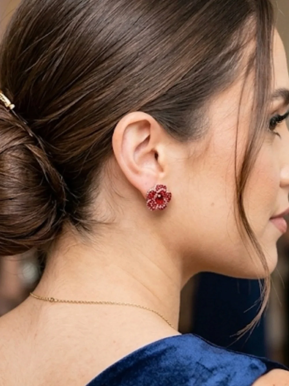 kate spade Red Crystal Flower Stud Earrings